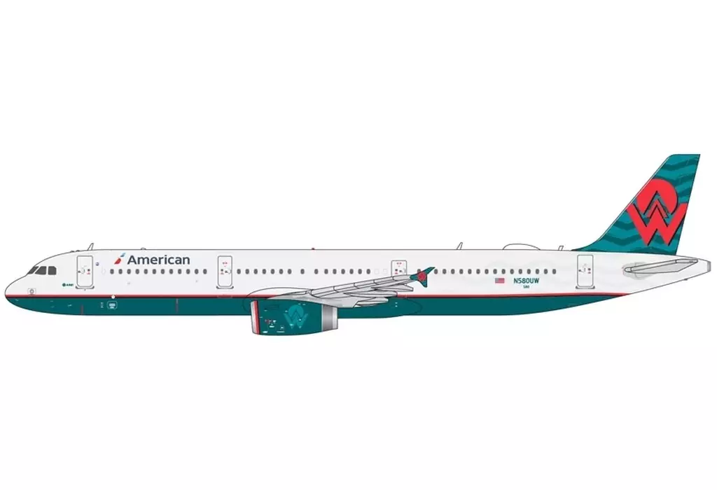 ミニカー　1/400 A321-200 アメリカン航空 ”アメリカウエストカラー N580UW [GJAAL2262]