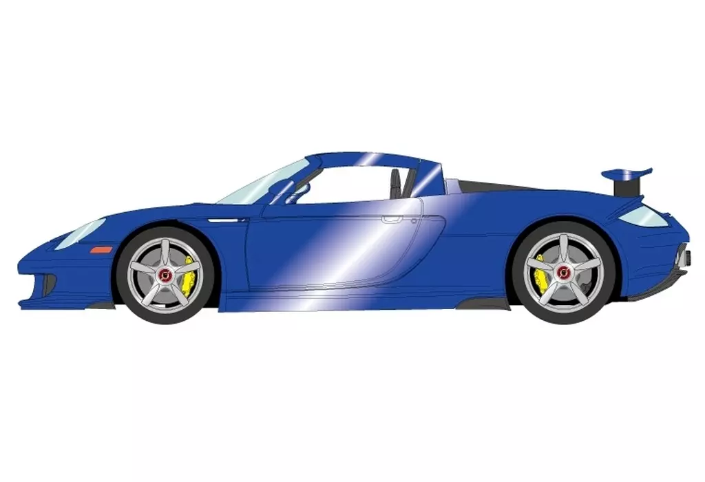 ミニカー　1/43 Porsche Carrera GT 2004 Rear wing up(ブルーミラボーメタリック/USスペック) [EM567G]
