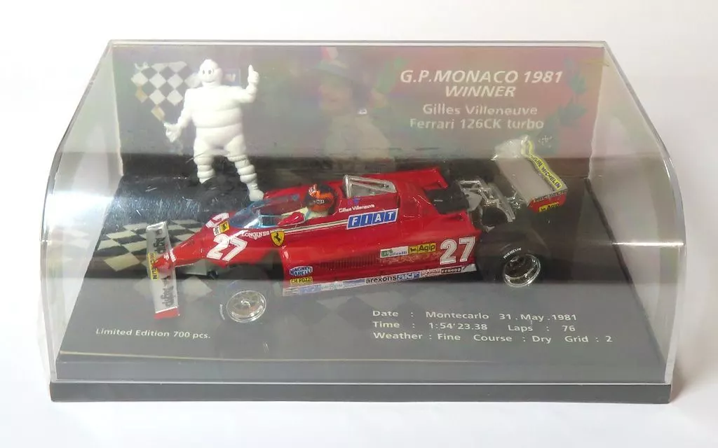 Miniature Brumm 1/43 Gilles Villeneuve - GP Monaco 1981 - Edition Limitée 500 Exemplaires