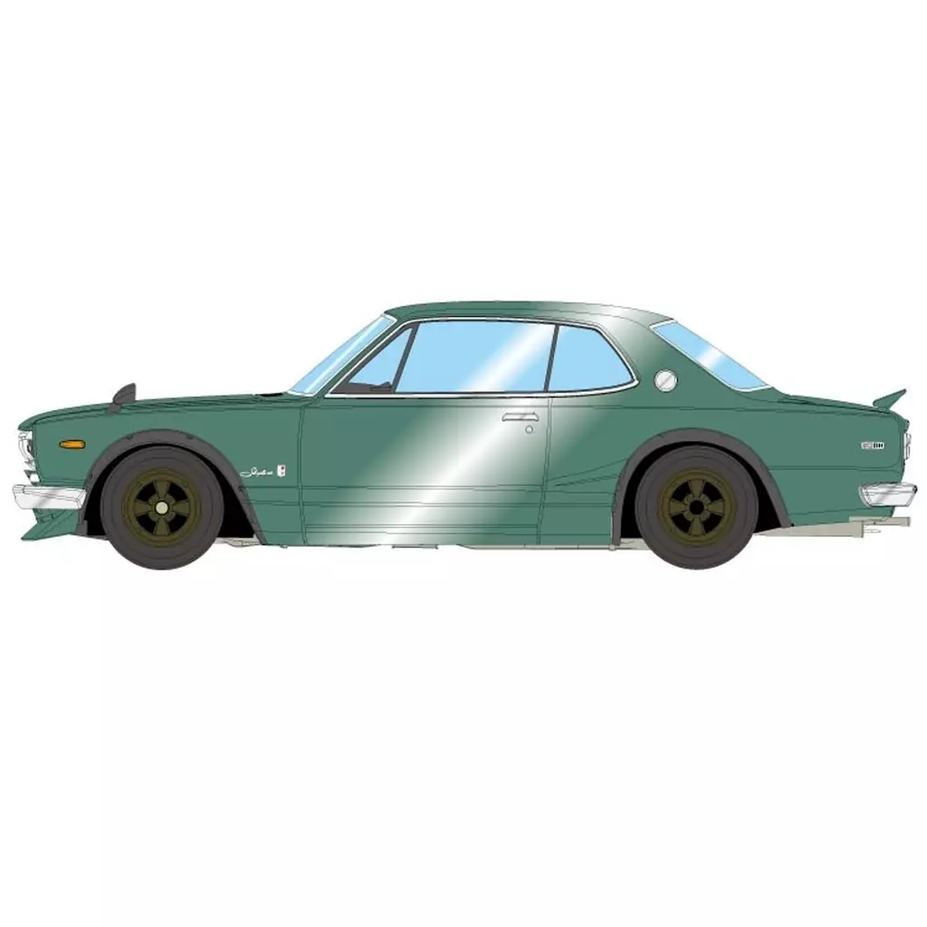 ミニカー　1/43 Nissan Skyline 2000GT-R (KPGC10) with Spoiler (NISSAN Works wheel)(メタリックグリーン) [VM244E]