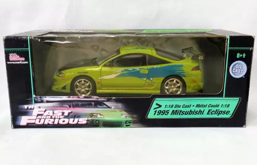 ミニカー　1/18 1995 Mitsubishi Eclipse(ライムグリーン×ブラック×ブルー) 「ワイルド・スピード」 [36973]