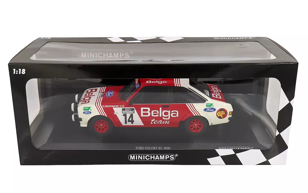ミニカー　1/18 フォード RS 1800 DROOGMANS/JOOSTEN LOTTO HASPENGOUW ラリー 1983 3位入賞 #14 [155838714]