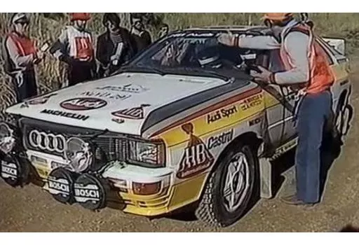 ミニカー　1/18 アウディ クアトロ A2 1984年サンヨーニュージーランドラリー 3位? Mikkola Hannu / Hertz Arne #4 [4253]