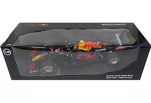 ミニカー　1/18 RED BULL RACING HONDA RB16B FRENCH GP 2021 ORACLE #11(ネイビー×オレンジ) [110210811]