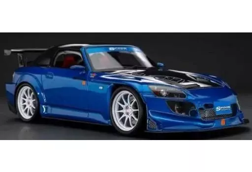 ミニカー　1/18 ホンダ S2000 スプーンストリートカーボンボンネットバージョン(ブルー) [23A03-03]