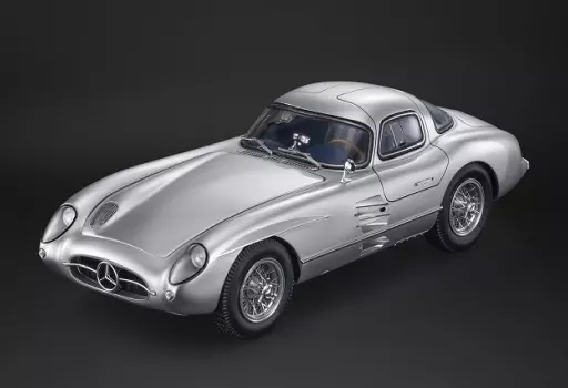 ミニカー　1/18 メルセデス ベンツ 300 SLR ウーレンハウト クーペ(シルバー×インテリア：ブルー/ボンネット脱着) [TOP128B]