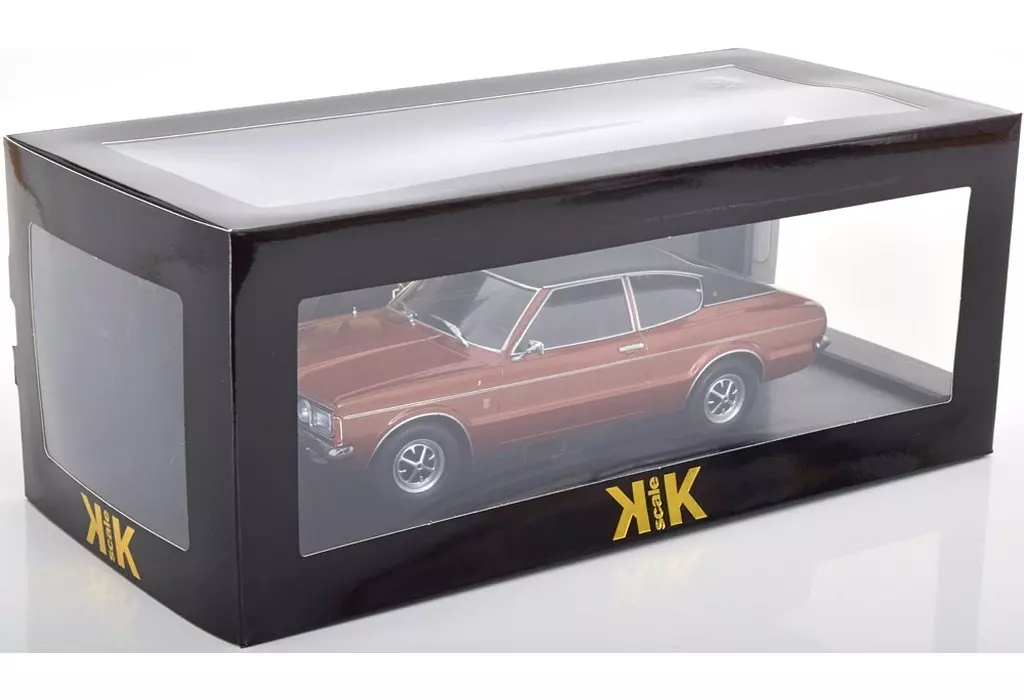 ミニカー　1/18 Ford Taunus GXL Coupe with Vinylroof(ブラウンメタリック×マットブラック) [KKDC181005]