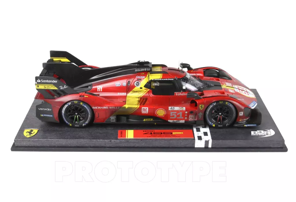 ミニカー　1/12 Ferrari 499P  Winner Le Mans 2023 Car Driver Pier Guidi-Calado-Giovinazzi-DIRTY #51 [BBR1219DIRTY]