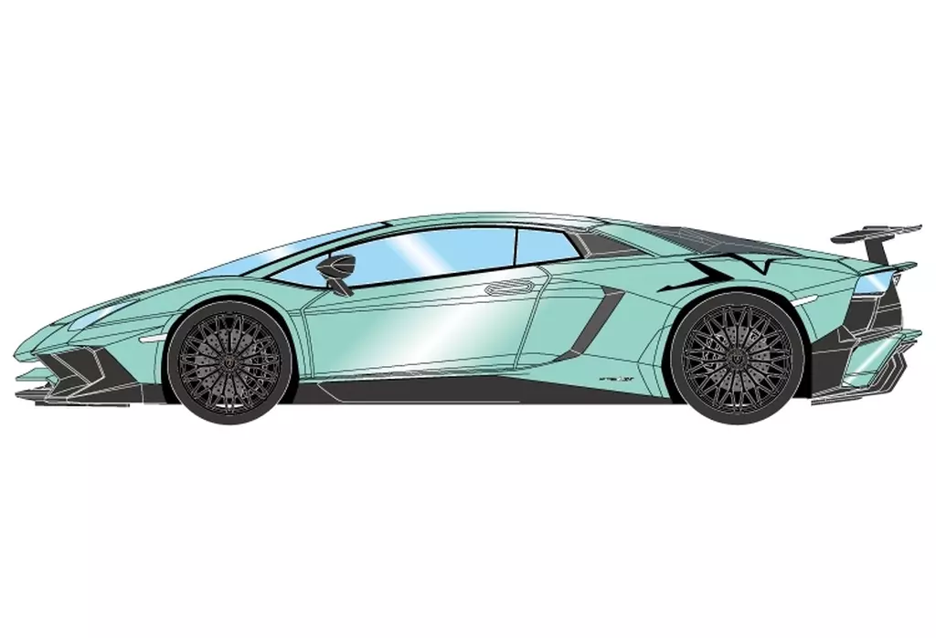 ミニカー　1/18 Lamborghini Aventador LP750-4 SV 2015(パールミントグリーン×ブラックラージSVロゴ) [EML005D]