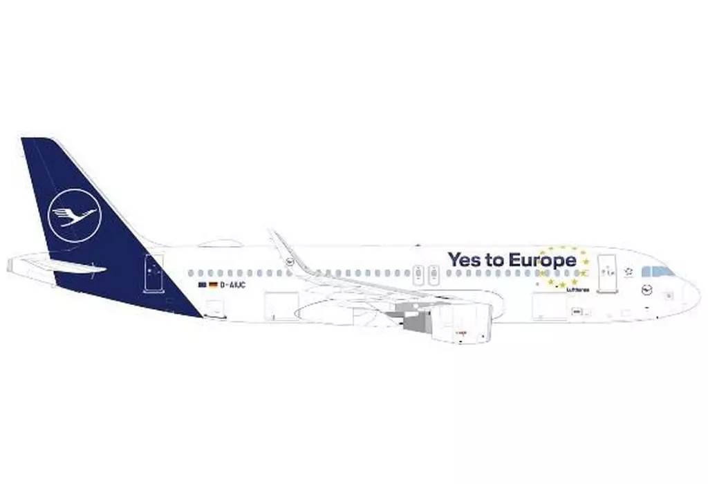 ミニカー　1/500 A320 ルフトハンザ航空 ”Yes to Europe” D-AIJC [HE538176]