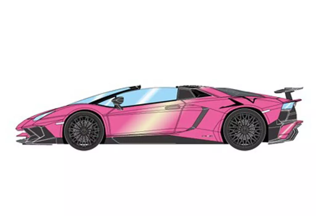 1/18 Lamborghini Aventador LP750-4 SV Roadster 2015 (パールピンク×ブラックラージSVロゴ) [EML007H]