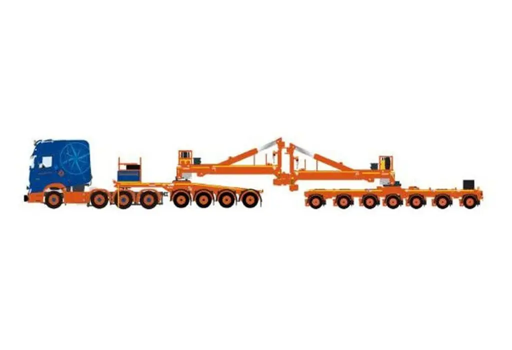 1/50 Navigator Transport MERCEDES-BENZ ACTROS MP5 GIGA SPACE 8X4 WIND MILL TRAILER WITH 4 AXLE DOLLY - 7 AXLE [01-4561]