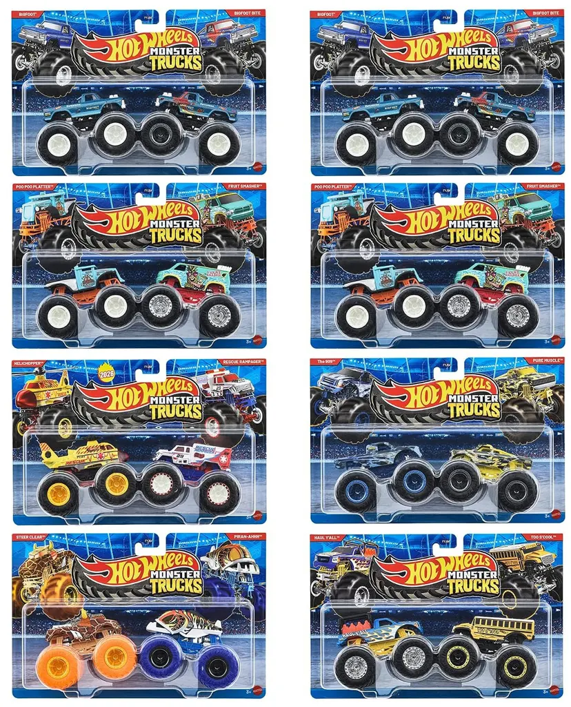 1/64 Hot Wheels モンスタートラック 2パック 8個アソート [FYJ64-987D]
