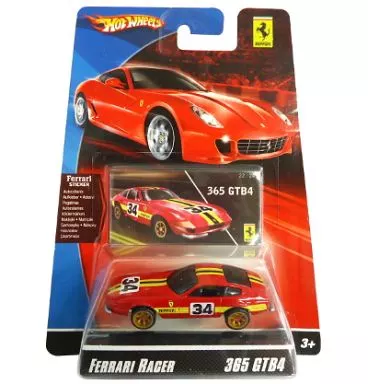 1/64 FERRARI 365 GTB4 #34(レッド×イエロー) 「Hot Wheels FERRARI RACER」 [M9851-0519](箱・ジャケット・ケース不備(中))