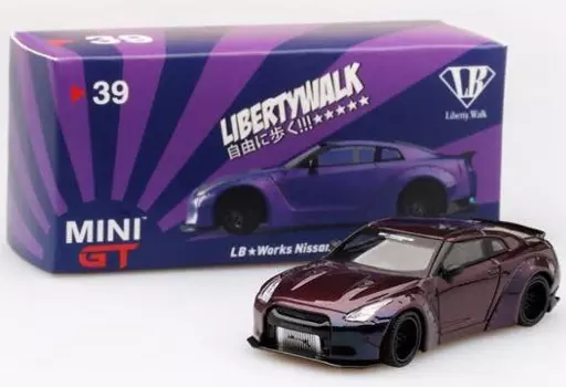 ミニカー　1/64 LB★WORKS Nissan GT-R R35 タイプ1 リアウイング バージョン2 右ハンドル (マジックパープル) 「MINI GTシリーズ」 [MGT00039-R]