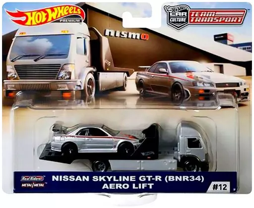 1/64 AERO LIFT ＆ NISSAN SKYLINE GT-R BNR34 「Hot Wheels TEAM TRANSPORT」 [FYT10]