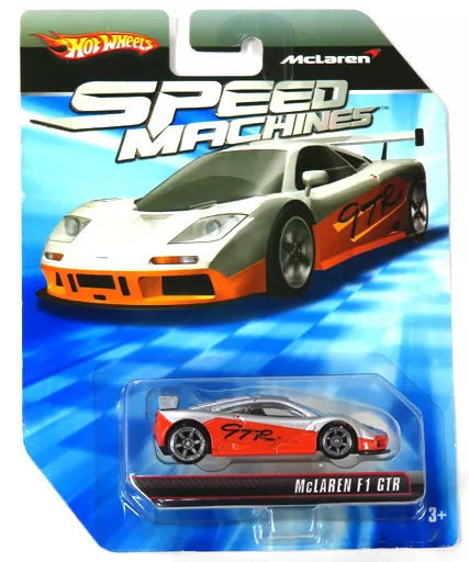 1/64 McLAREN F1 GTR(シルバー×オレンジ) 「Hot Wheels SPEED MACHINES」 [R8479-0721](箱・ジャケット・ケース不備(中))
