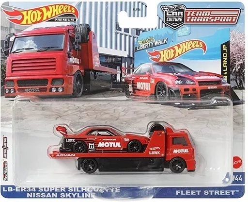 ホットウィール トランポ リバティ R34シルエット＋フリートストリート 未開封 駿河屋 -<中古>1/64 トランスポーター：フリート・ストリート