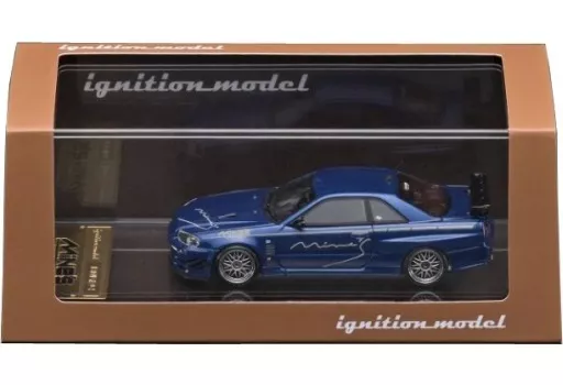 ミニカー　1/64 Nissan Skyline GT-R Mine’s R34(ベイサイドブルー) [IG2938]