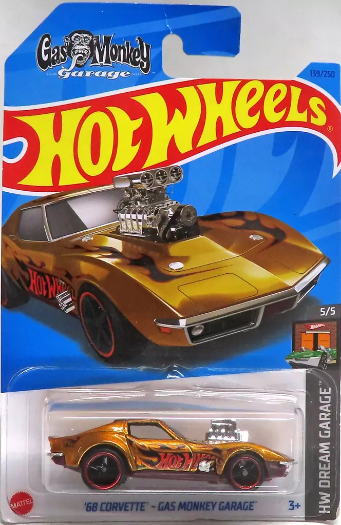 [STH] 1/64 ’68 CORVETTE GAS MONKEY GARAGE(ゴールドメタリック×パープル) 「Hot Wheels HW DREAM GARAGE」 [HKL10]