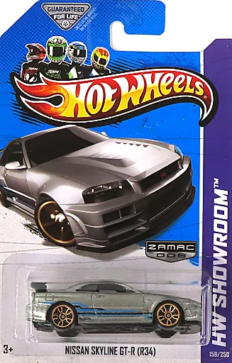 1/64 NISSAN SKYLINE GT-R R34 ZAMAC(シルバー×ブルー×ブラック) 「Hot Wheels HW SHOWROOM」 [X2032]