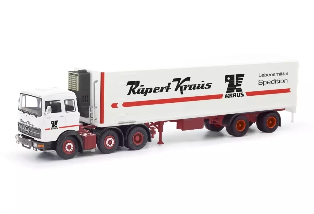 ミニカー　1/87 メルセデスベンツ LPS 2032 冷蔵ボックスセミトレーラー ”Rupert Kraus” [HE87MBS026307]
