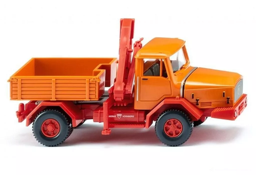 ミニカー　1/87 ファウン 大型トラクター ユニット クレーン付き(オレンジ) [049305]