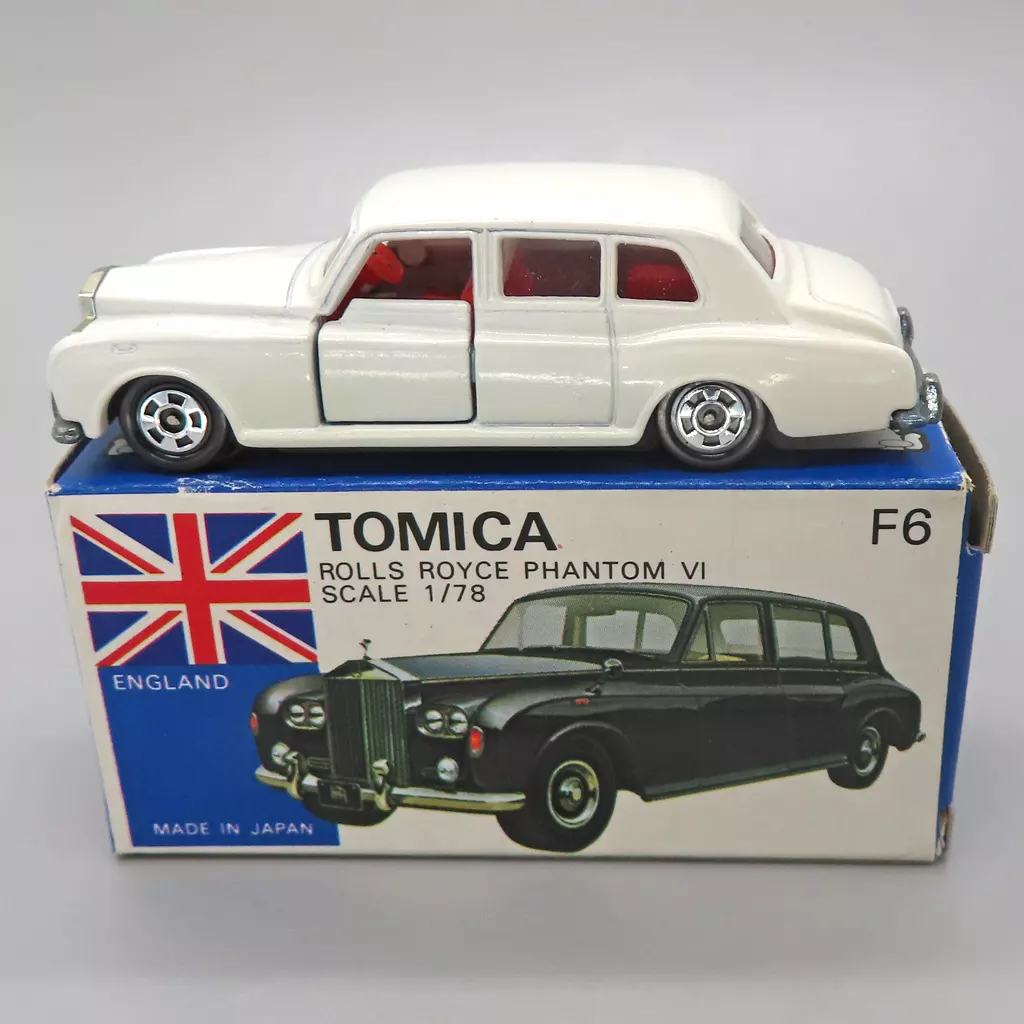 1/78 ロールスロイス ファンタムVI イギリス車(ホワイト/青箱/日本製) 「トミカ 外国車シリーズ F6」 ホビーショー限定(箱耳切取り有り)