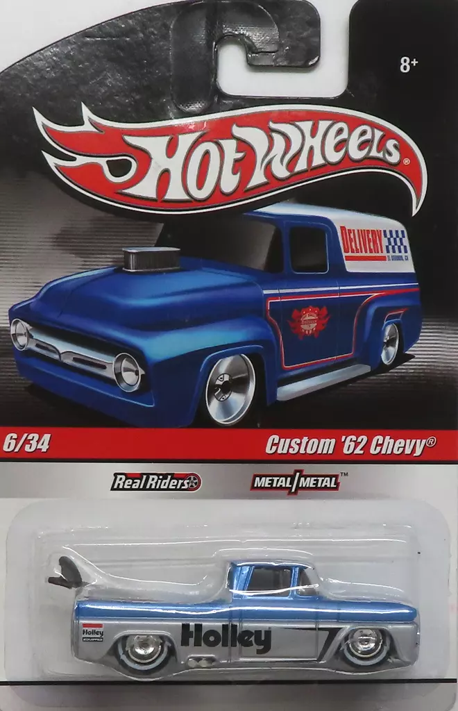 1/64 Custom ’62 Chevy(シルバー×ブルー×ブラック) 「Hot Wheels Delivery Slick Rides」 [R3732]