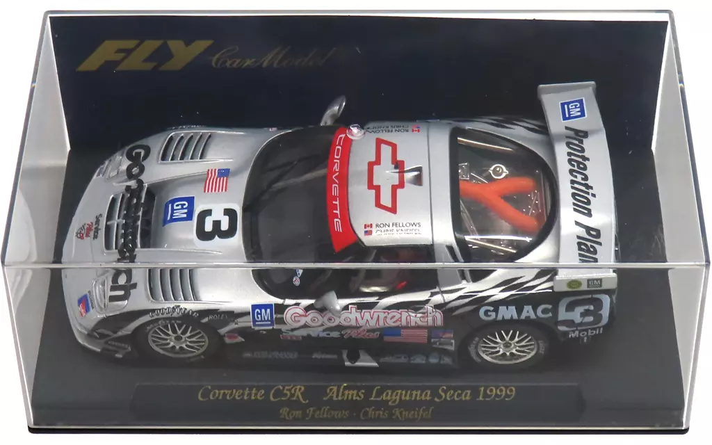 スロットカー　1/32 CORVETTE C5R ALMS LAGUNA SECA 1999 RON FELLOWS KNEIFEL Goodwrench #3(シルバー×ブラック) スロットカー [A121]