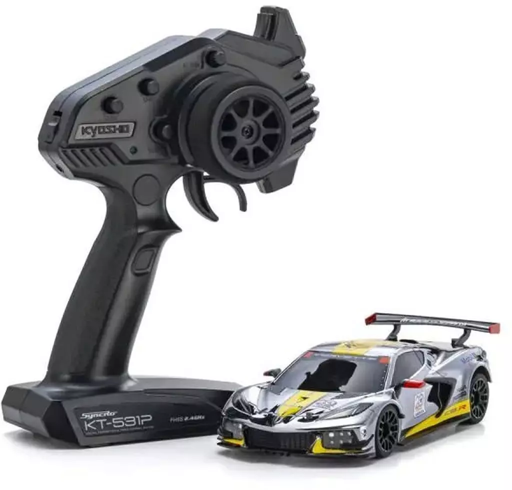 ラジコン　MR-04 シボレー コルベット C8.R(クローム×イエロー) 京商アメリカ20周年記念仕様 レディセット 「ミニッツRWDシリーズ」 2.4GHz仕様 [32356CRY]