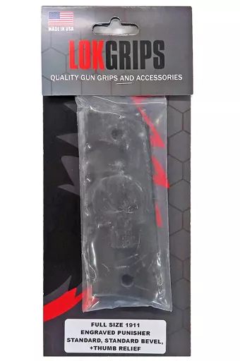 ガン　パーツ　1911 フルサイズ用 PUNISHER エングレーブ ソリッドブラック