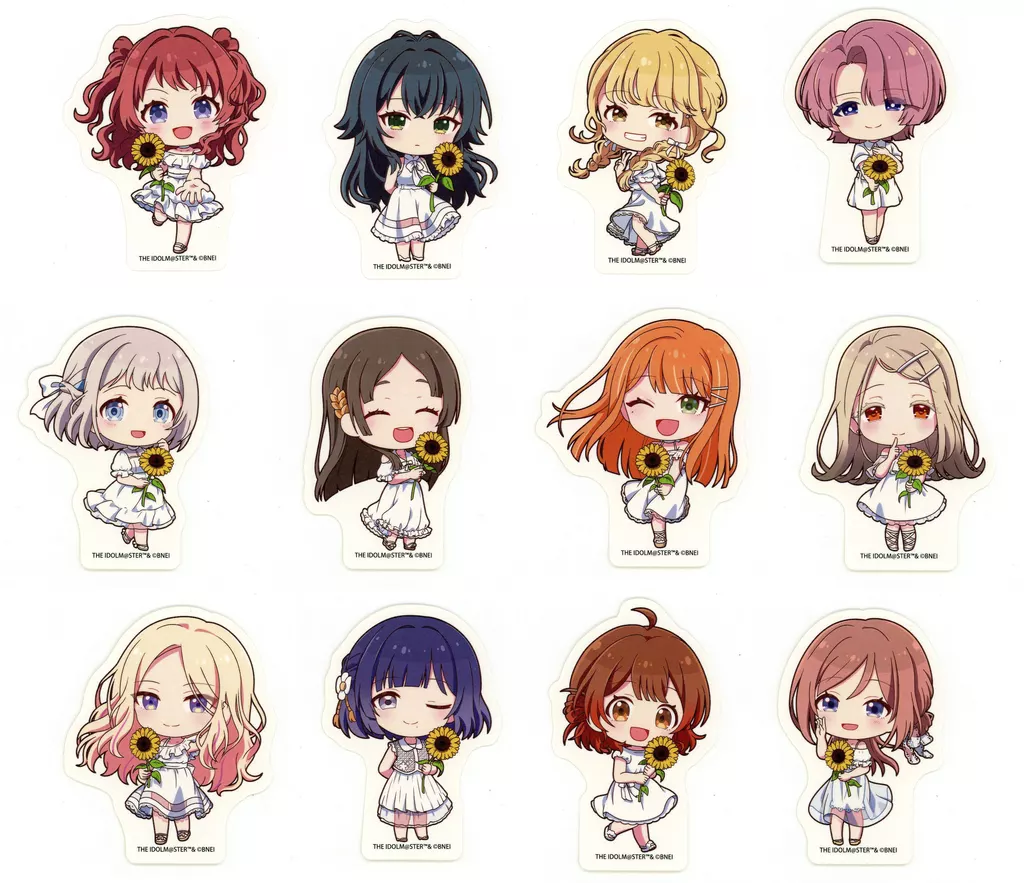 全12種セット 「学園アイドルマスター POP UP SHOP ダイカットステッカー sunflower ミニキャラ ver.」