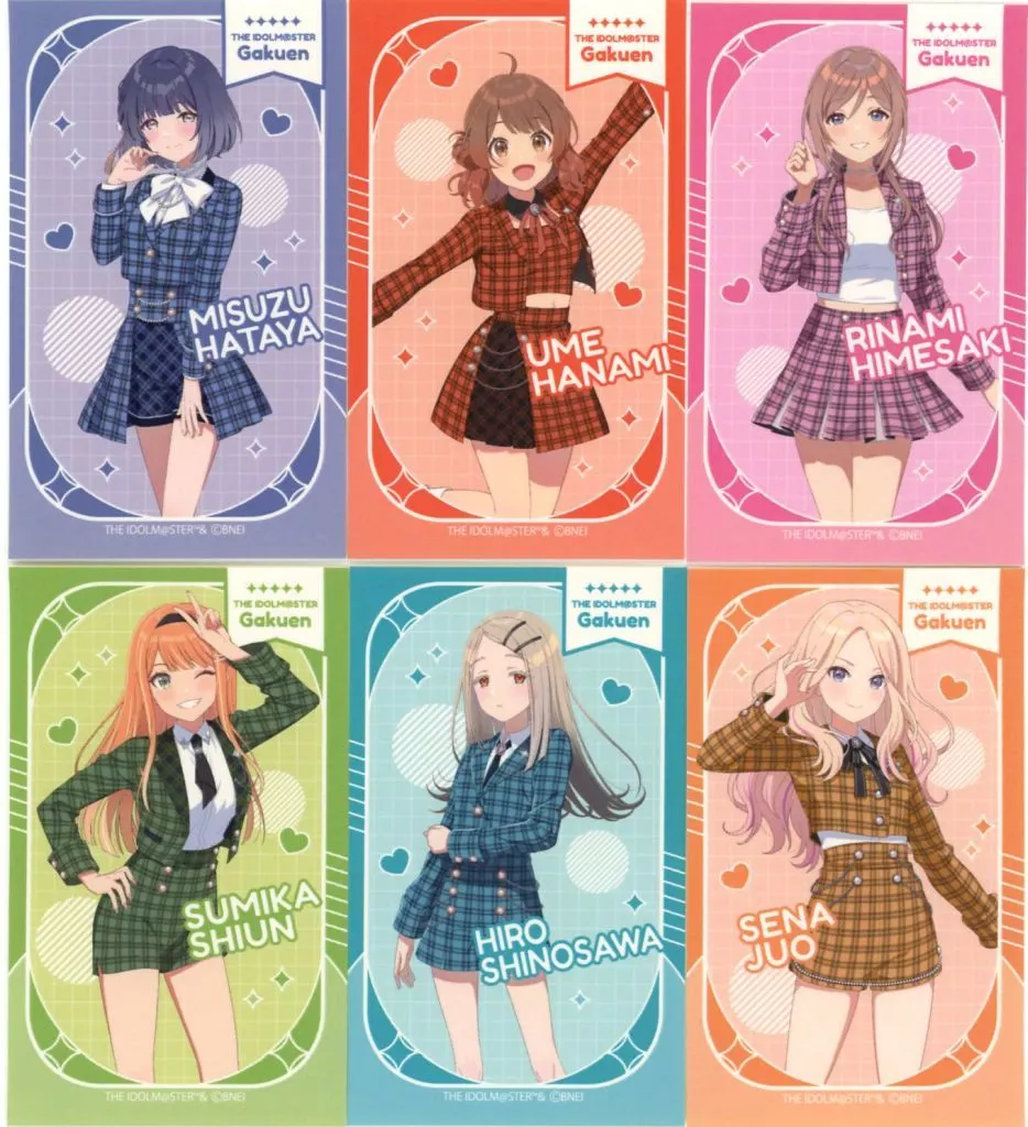 清夏＆広＆星南＆美鈴＆佑芽＆莉波 ステッカー6枚セット ver.2 「学園アイドルマスター×セブンイレブン」 セブンネット限定
