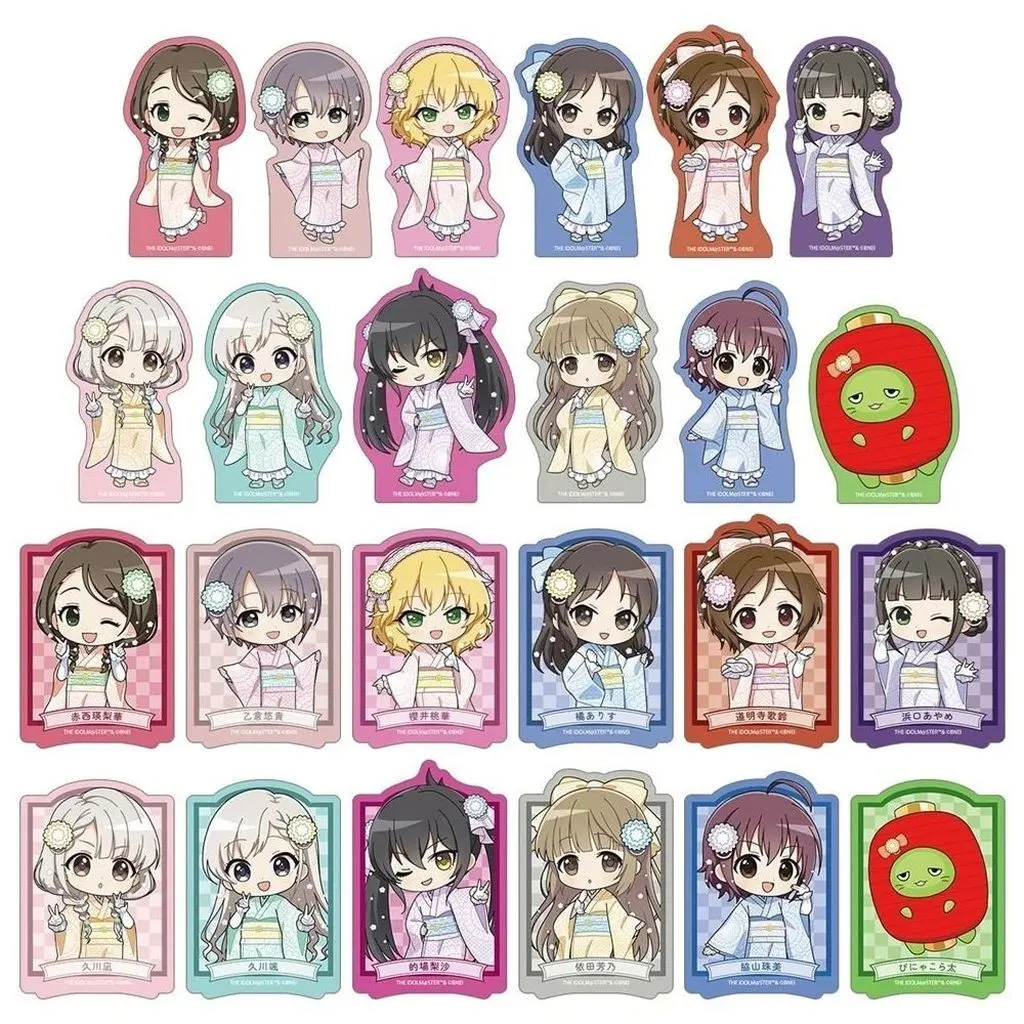 全24種セット 「アイドルマスター シンデレラガールズ POP UP STREET in 奥山おまいりまち・浅草西参道 トレーディング ちびキャラ レース着物ver. ダイカットステッカー」