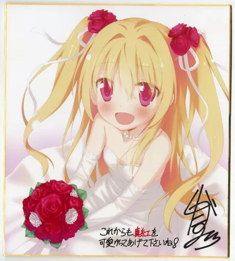 駿河屋 -<中古>[破損品] 二階堂真紅 描き下ろし複製サイン色紙 「PC