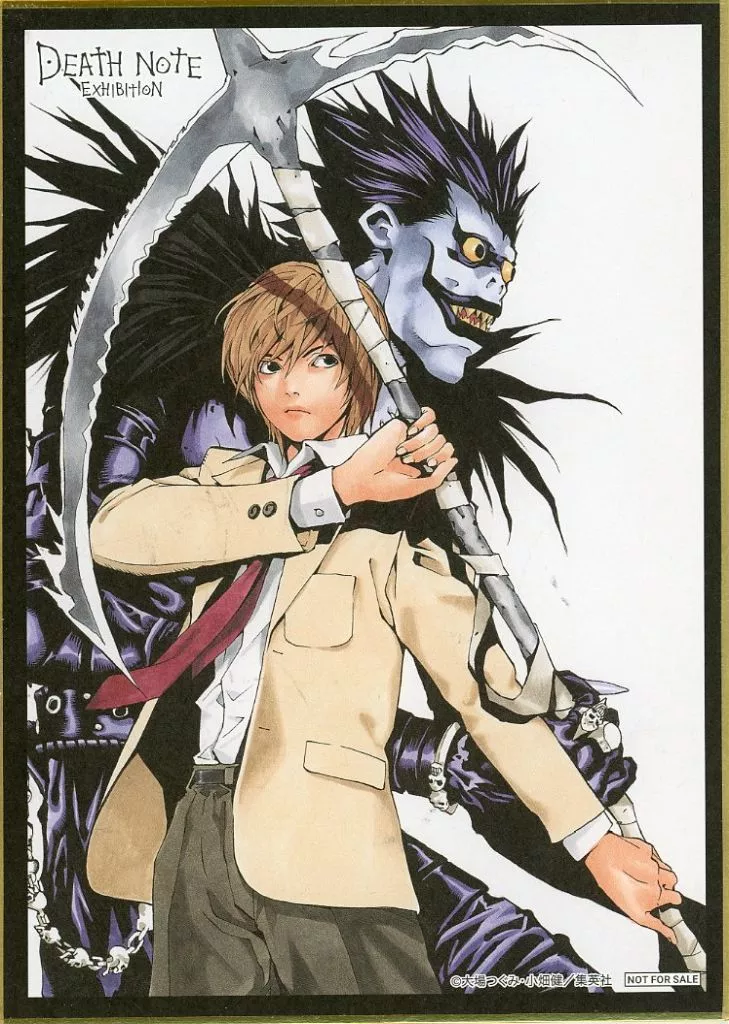 紙製品　リューク＆夜神月 ミニ色紙 カラー 「デスノート展 DEATH NOTE EXHIBITION」 後半入場特典
