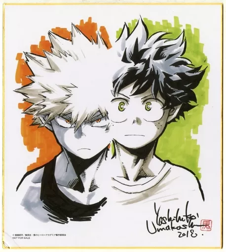 紙製品　[破損品] 緑谷＆爆豪 馬越嘉彦描き下ろし複製色紙 「Blu-ray/DVD 僕のヒーローアカデミア 3rd」 アマゾン全巻購入特典