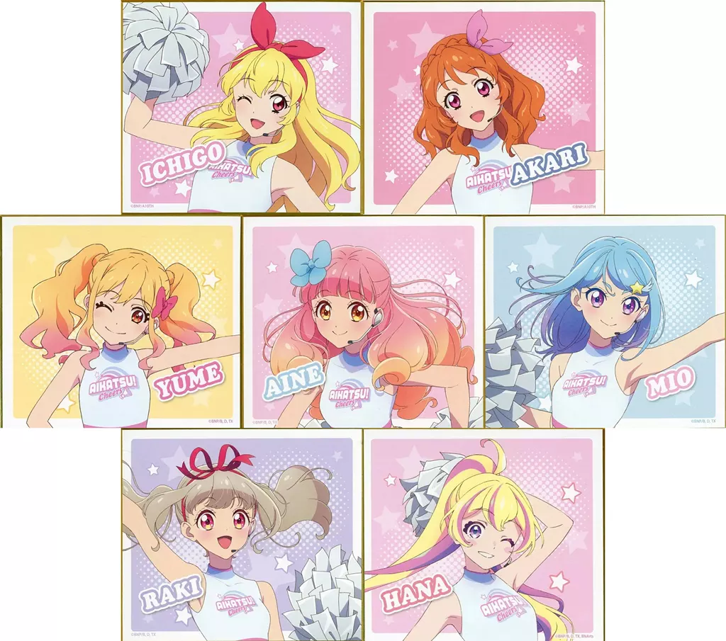 全7種セット ミニ色紙 「DMMスクラッチ! アイカツ!シリーズ ～AIKATSU!Cheers～」 D賞