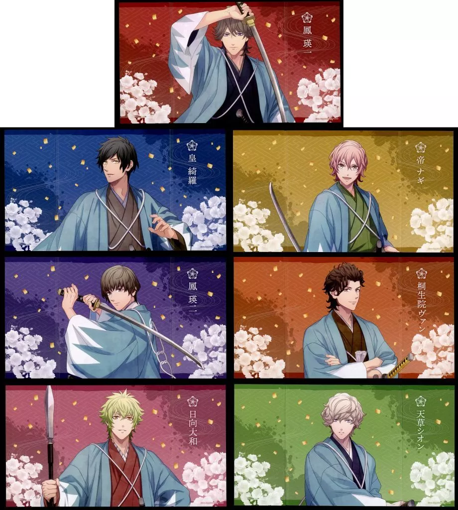 紙製品　全7種セット 「うたの☆プリンスさまっ♪ HE★VENS GARDEN in アニメイト新宿 トレーディング屏風風ミニ色紙 新選組～新月の在り処～Ver. 」