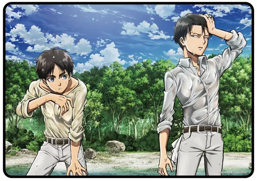 進撃の巨人 リヴァイ エレン エルヴィン 描き下ろし ブランケット 駿河屋 -<中古>エレン&リヴァイ(シャツ) ブランケット 「進撃の
