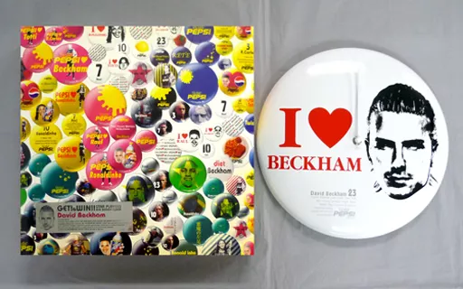ペプシ　ビックバッジクロック　ベッカム 非売品】貴重 新品 ペプシ ビッグバッジ クロック デイビッド