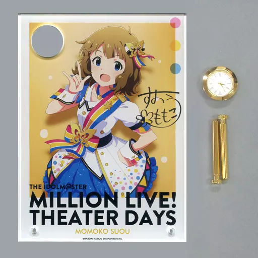 周防桃子(サイン入りver.) 時計付アクリルアート ヌーベル・トリコロールver. 「THE IDOLM＠STER MILLION LIVE! THEATER DAYS 1st anniversary in AKIHABARA」（本体不備（中））
