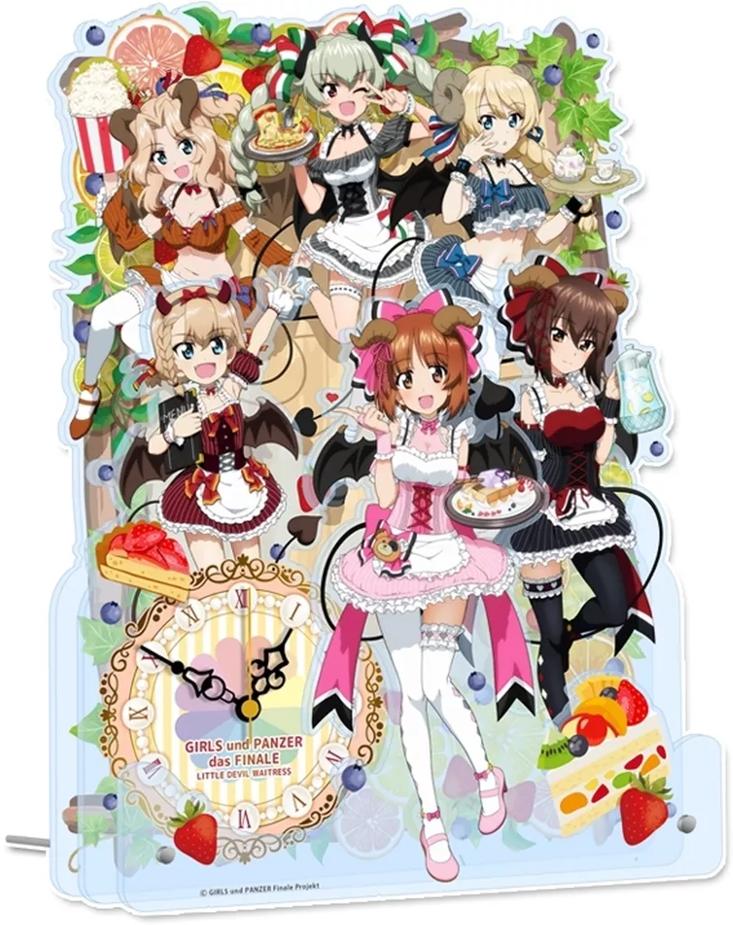集合 小悪魔ウエイトレス 描き下ろしBIGアクリル置時計 「ガールズ＆パンツァー 最終章」