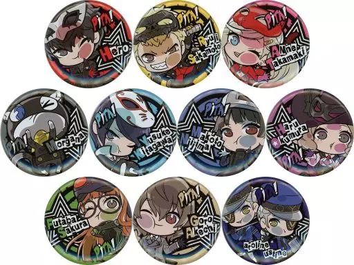 バッジ・ピンズ　全10種セット 「ぴた!でふぉめ ペルソナ5 缶バッジ 怪盗服ver」
