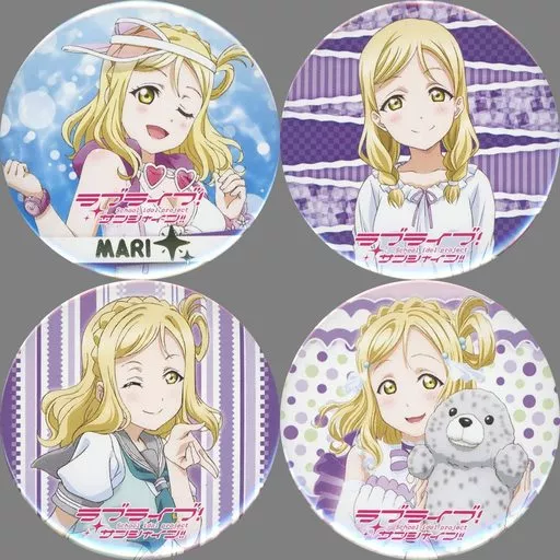 ラブライブ　缶バッジセット　小原鞠莉 駿河屋 -<中古>小原鞠莉 公式缶バッジvol.10(4個セット) 「ラブ