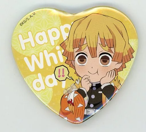 鬼滅の刃 バレンタイン ハート缶バッジ 我妻善逸 鬼滅の刃 ufotable ハート型缶バッジ 新品 バレンタイン 我妻善逸