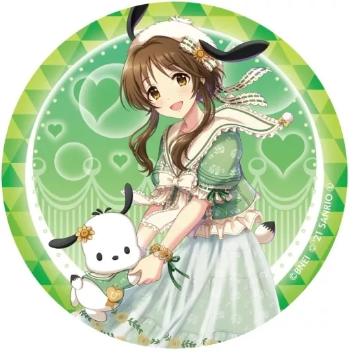 高森藍子×ポチャッコ グリッター缶バッジ 「アイドルマスター シンデレラガールズ×サンリオキャラクターズ」