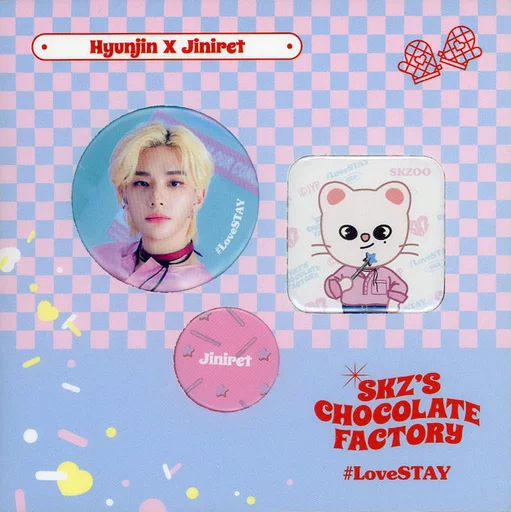 ヒョンジン SKZ×SKZOO PIN BUTTON SET(缶バッジ3個セット) 「Stray Kids 2ND #LoveSTAY ‘SKZ’S CHOCOLATE FACTORY’」