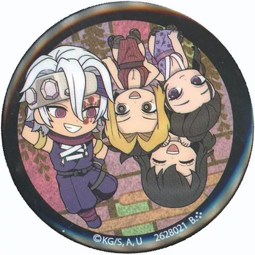 宇髄天元＆雛鶴＆まきを＆須磨 缶バッジ 「ガシャポンくじ 鬼滅の刃 あそーと2」 C賞